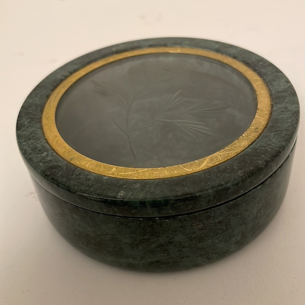 Graphic International Marble/Glass Trinket Box